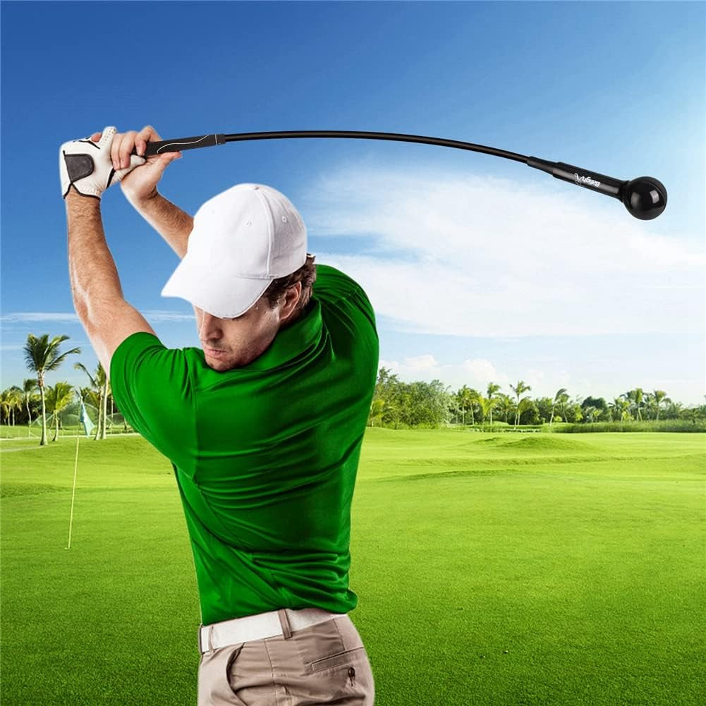 Golf Training Aid Stick,Golf Swing Tempo Trainer,Golf Trainer Accessories,Golf Warm up Stick for Strength & Balance,Tempo & Flexibility Training,Golf Gifts(48 Inch)