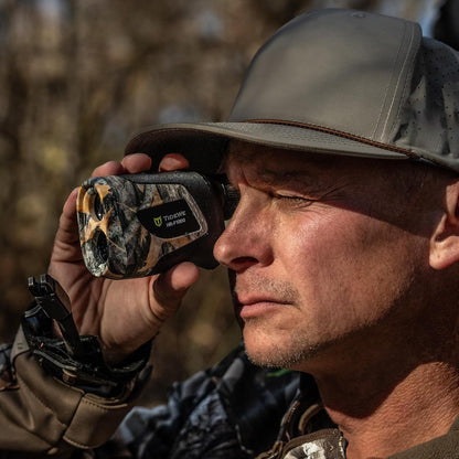 Hunting Rangefinder with Rechargeable Battery, 700/1000Y Camo Laser Range Finder 6X Magnification, Distance/Angle/Speed/Scan Multi Functional Water-Resistant Rangefinder with Case