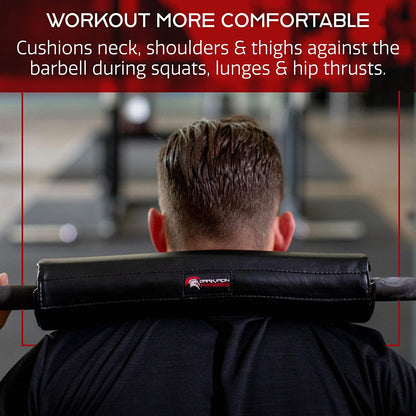 Barbell Pad - Extra Thick Padding for Weight Training, Squatting, Hip Thrusts Exercise Bar Protection & Support